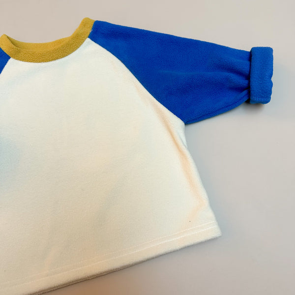 Colorful raglan fleece t-shirt - Blue
