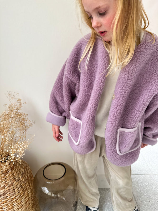 Teddy fleeced pocket jacket - Purple