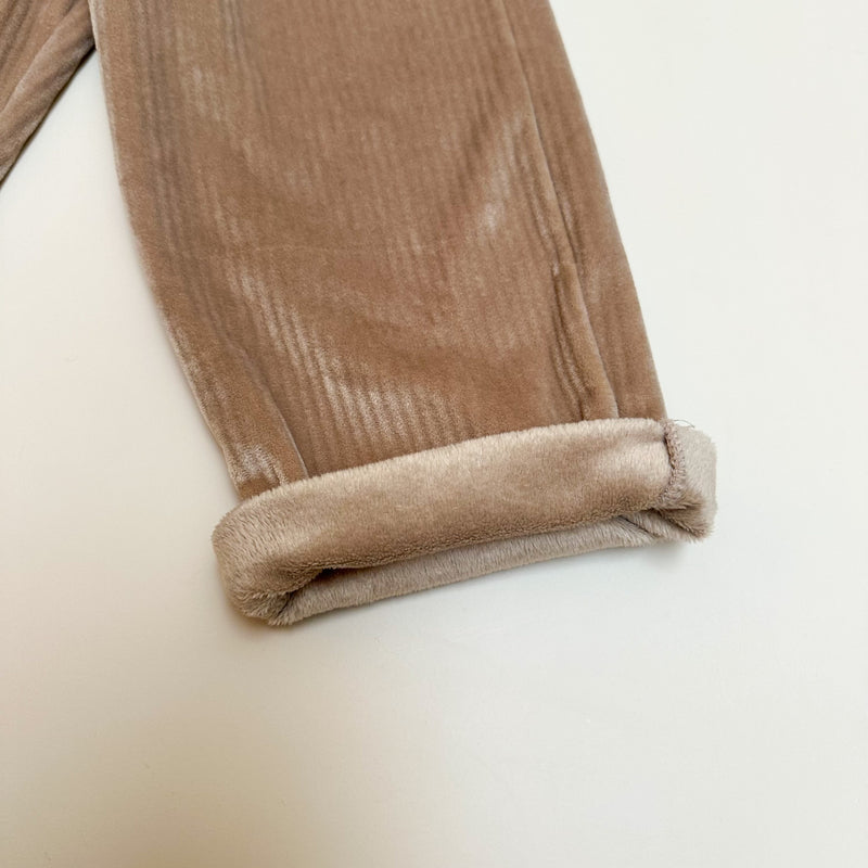 Velvet flowy rib pants - Cocoa beige