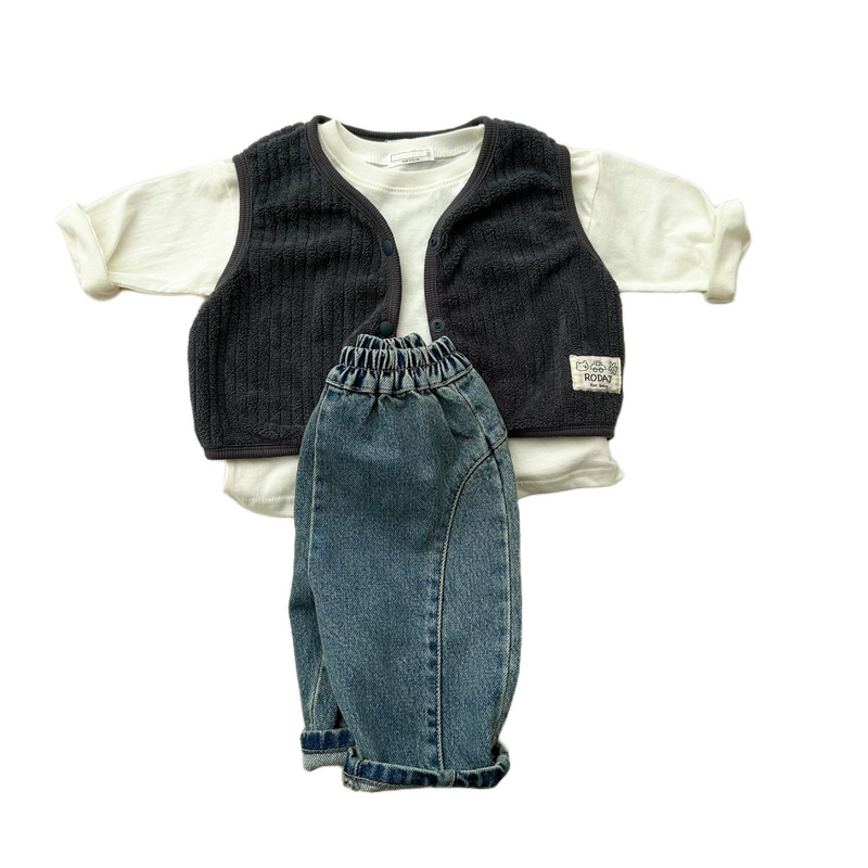 Bebe stitch denim pants - Blue