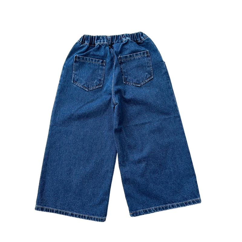 Wide tucked denim - Blue
