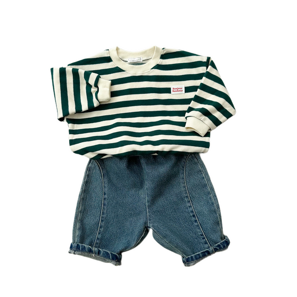 Bebe stitch denim pants - Blue