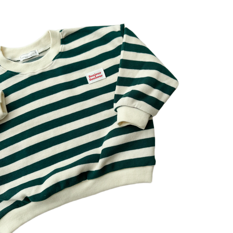 Bonheur striped sweater - Cream/green