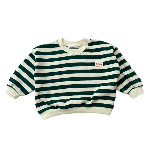 Bonheur striped sweater - Cream/green