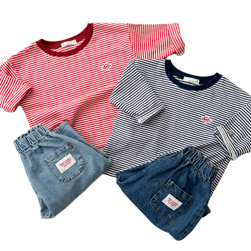 Bebe est pocket striped tee - Blue