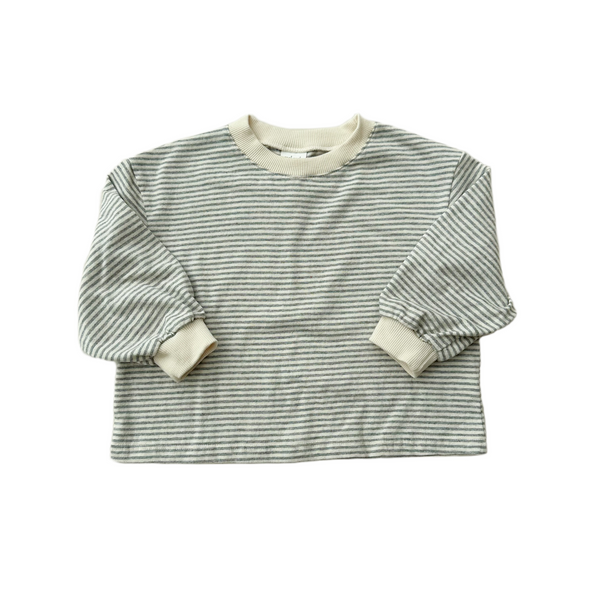 Mel striped cotton tee - Cream/melange