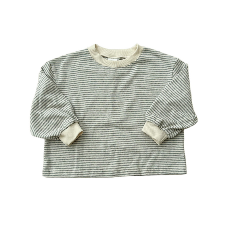 Mel striped cotton tee - Cream/melange