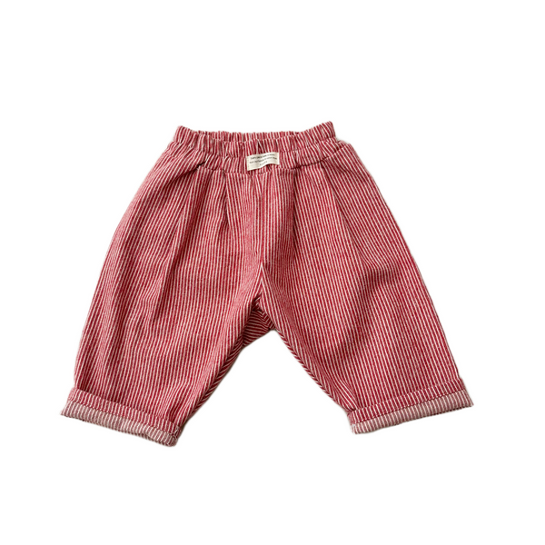 Soft flanel striped chino pants - Red