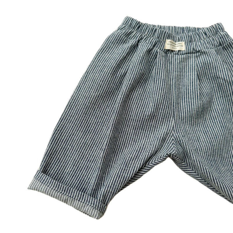 Soft flanel striped chino pants - Navy