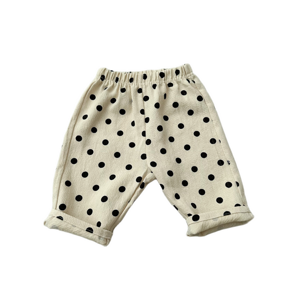 Dot chino pants - Cream/black