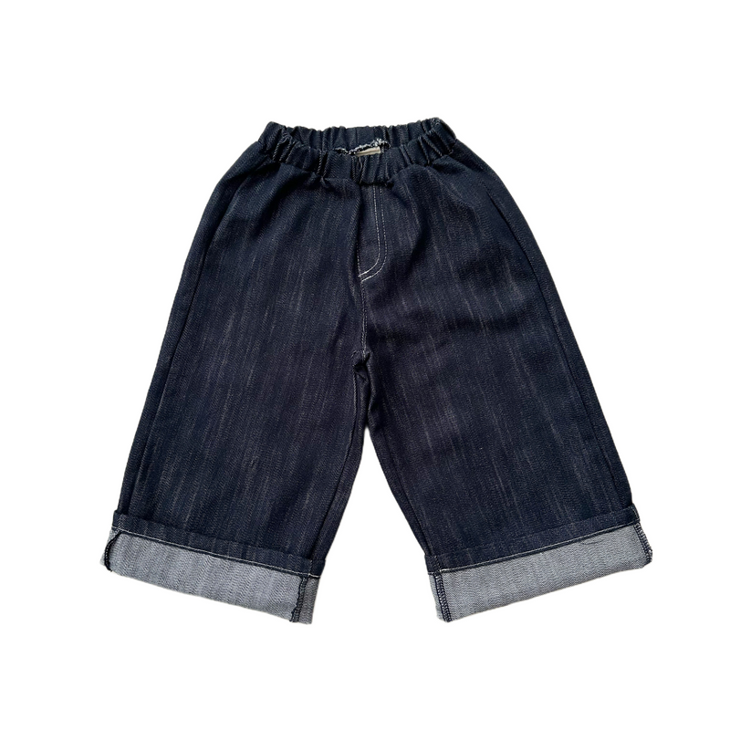 Roll up denim pants - Dark blue