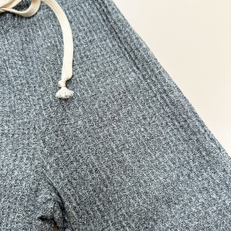 Knitted waffle pants - Grey melange