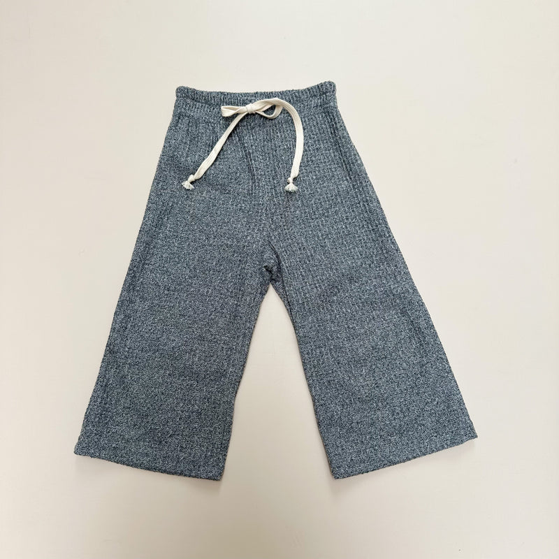 Knitted waffle pants - Grey melange