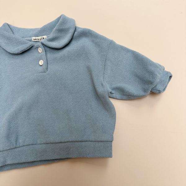 Circle collar terry sweater - Sky