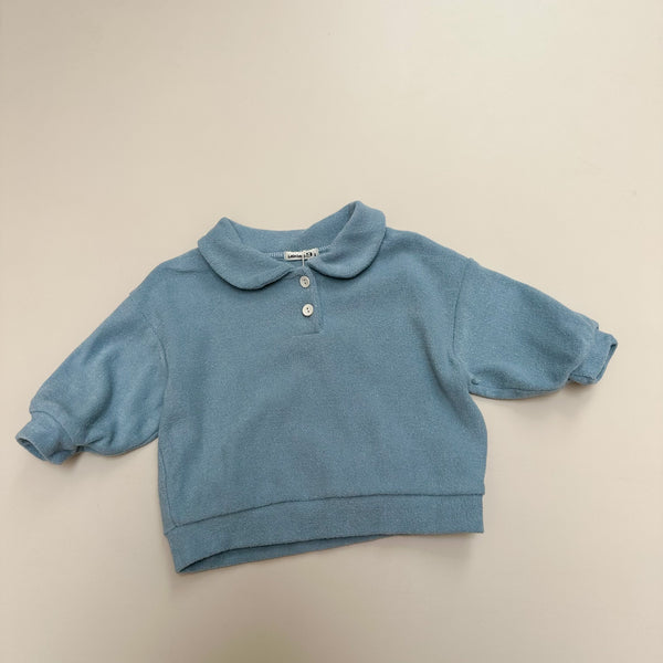 Circle collar terry sweater - Sky
