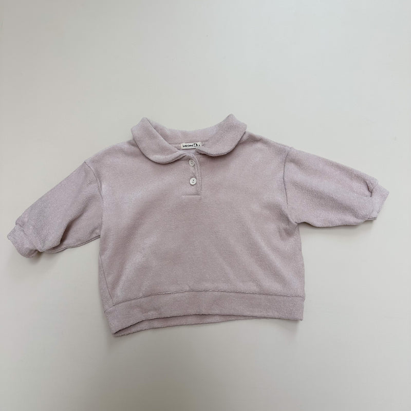 Circle collar terry sweater - Pink