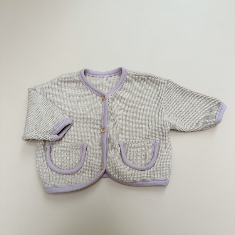 Bebe waffle cardigan - Oatmeal