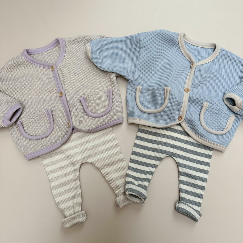 Bebe waffle cardigan - Oatmeal