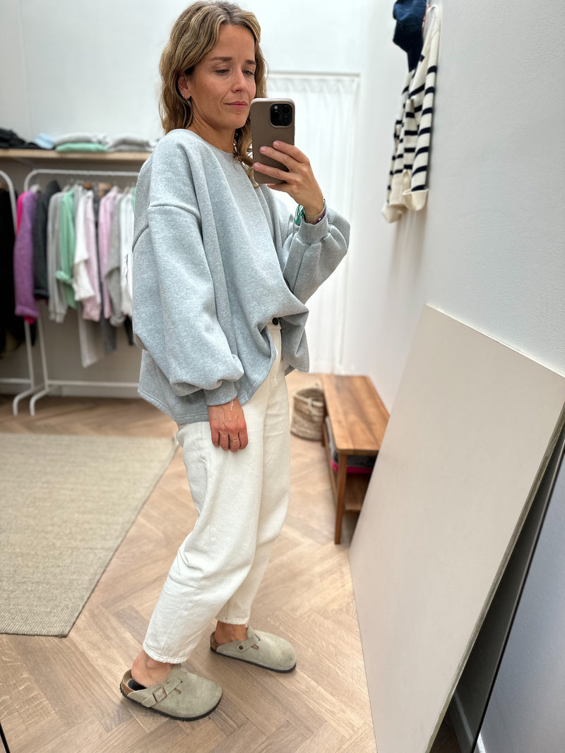The oversized boxy sweater - Grey melange