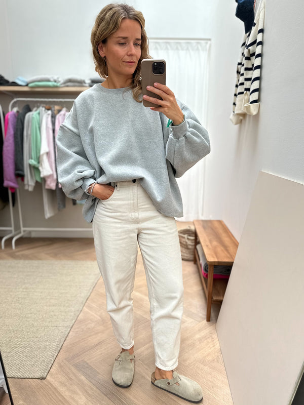The oversized boxy sweater - Grey melange