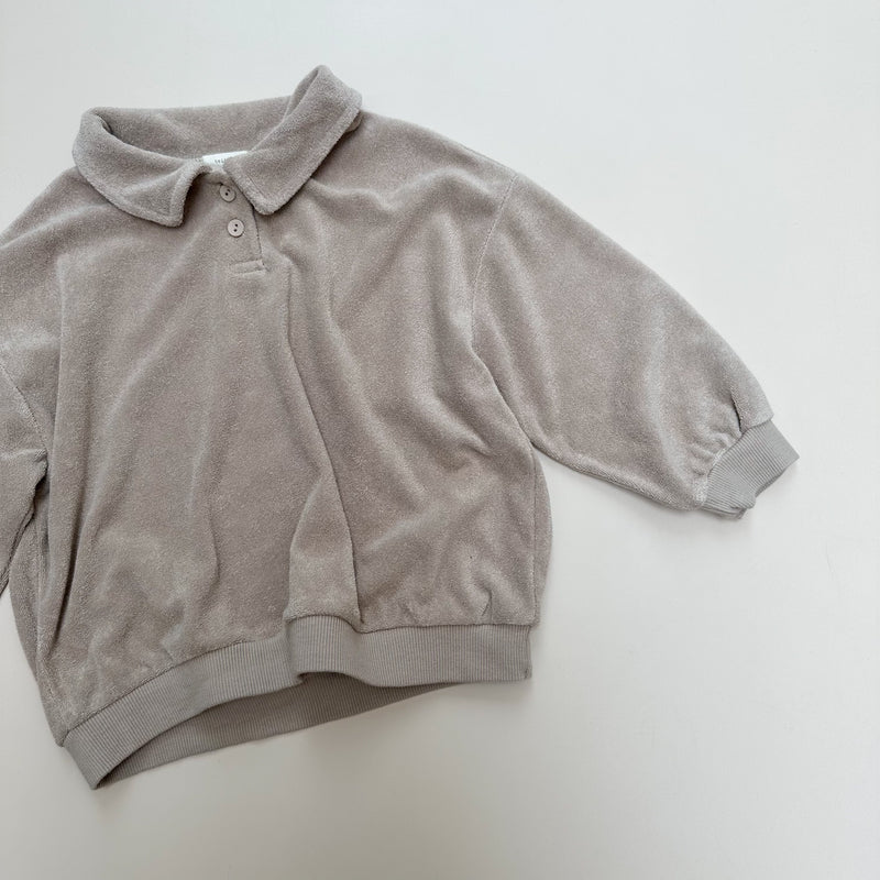 Terry polo sweater - Beige