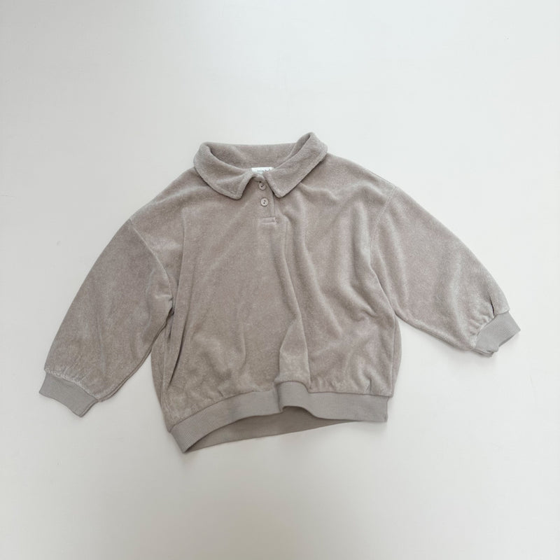 Terry polo sweater - Beige