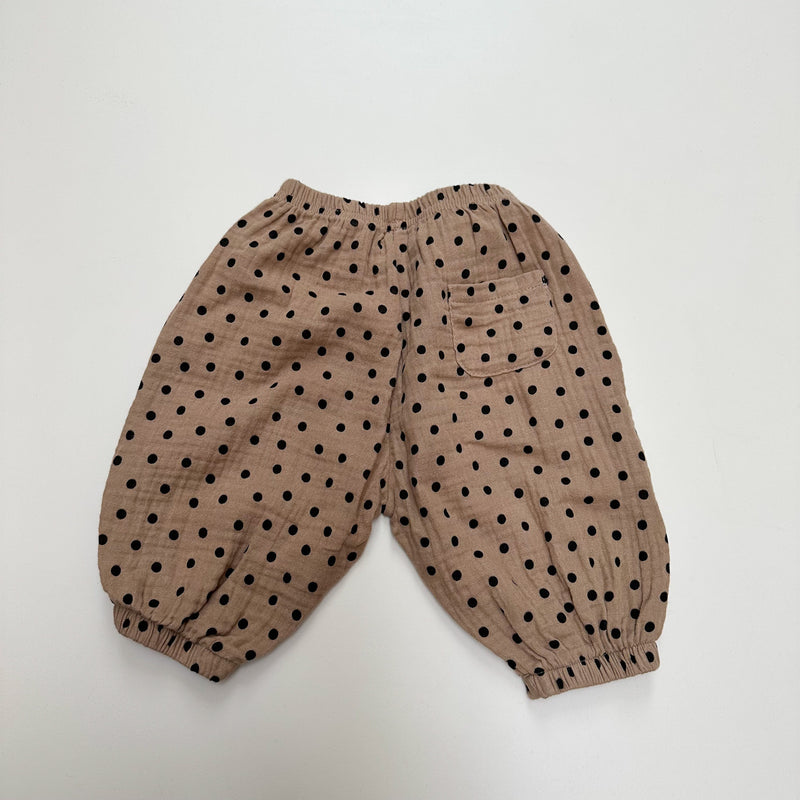 Dots muslin pants - Cocoa