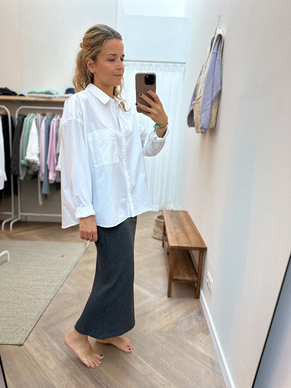 Aste rib skirt - Grey melange