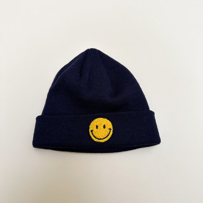 Smile patch beanie - Navy