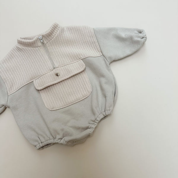 Zip up sweater onesie - Beige
