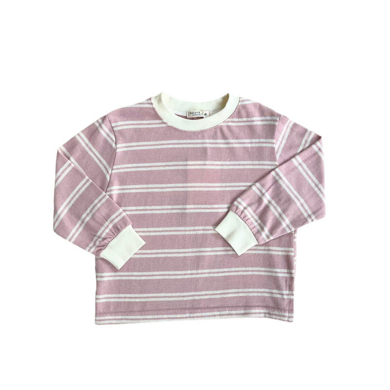 Striped tee with slits - Pink