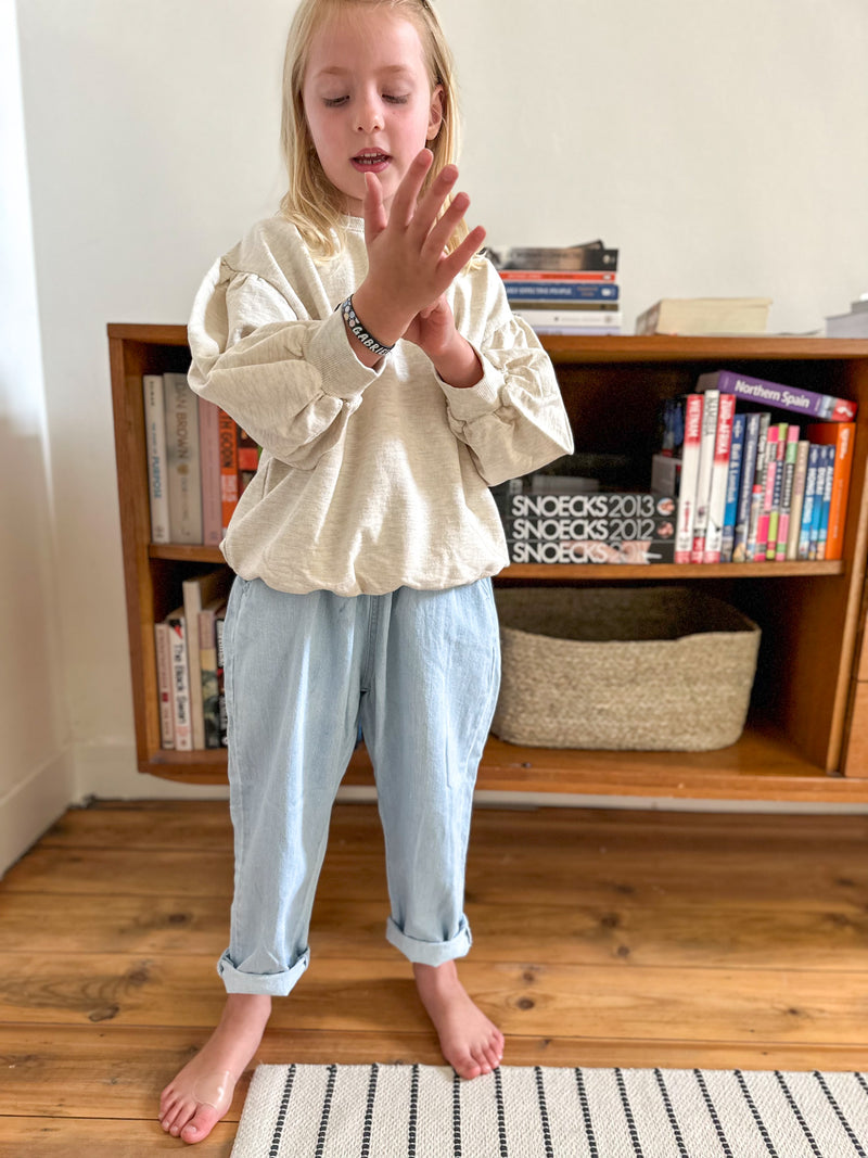 Puffy sleeves sweatshirt - Oatmeal