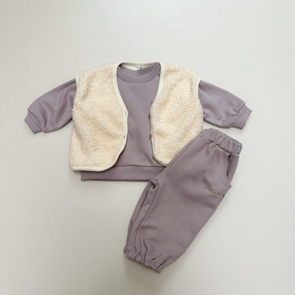 Boucle button vest - Cream