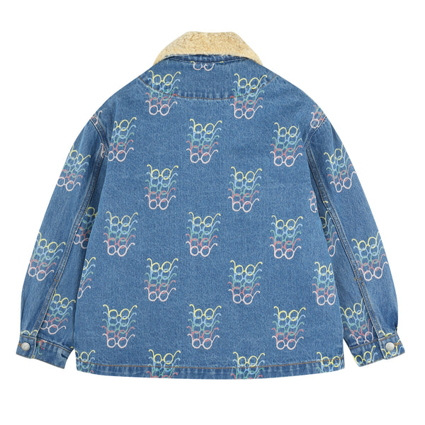 Glasses denim work jacket - Washed blue
