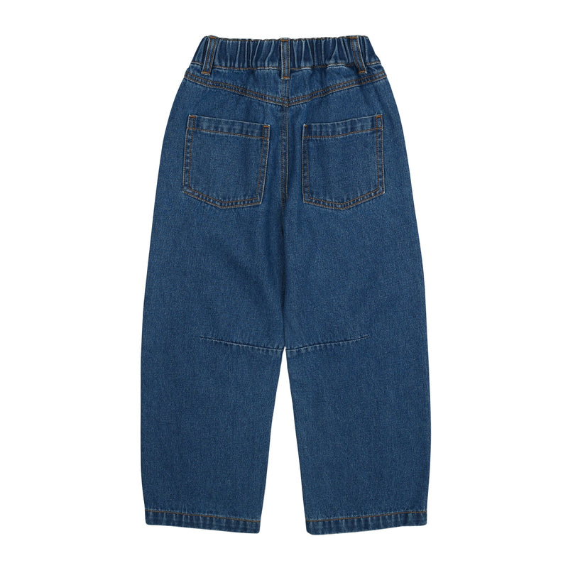 Friends lettering denim pants - Blue