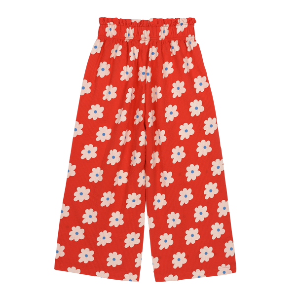 Floral wide pants - Poppy red