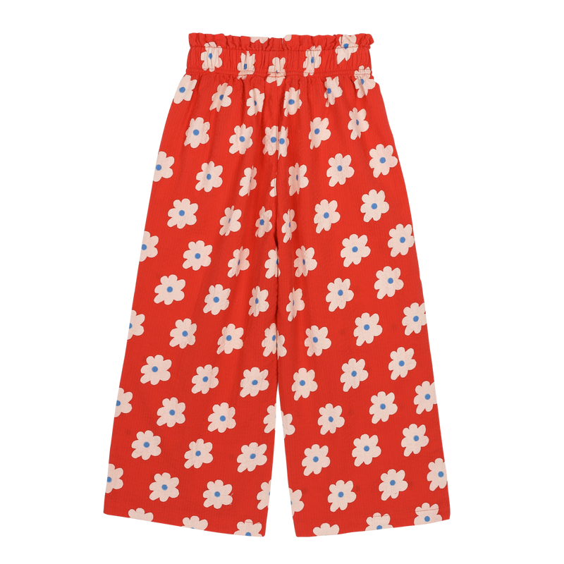 Floral wide pants - Poppy red