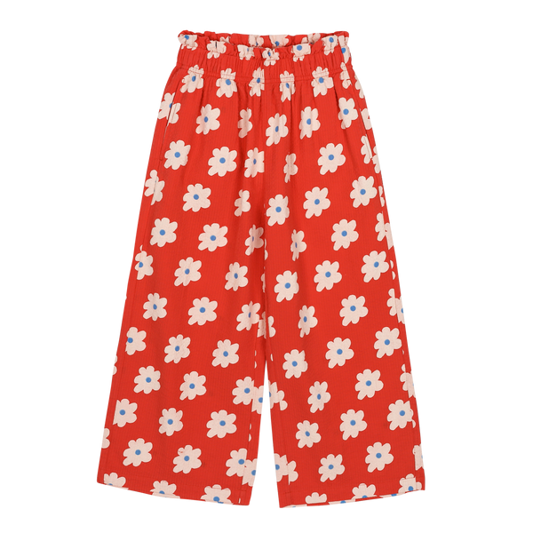 Floral wide pants - Poppy red