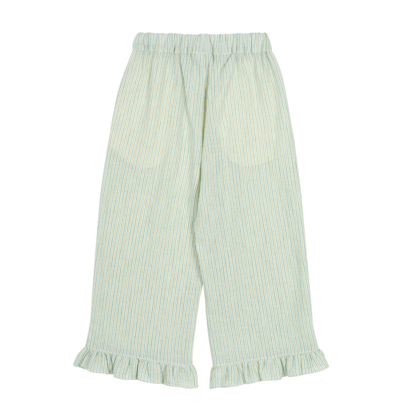 Bird stripe frill pants - Cream