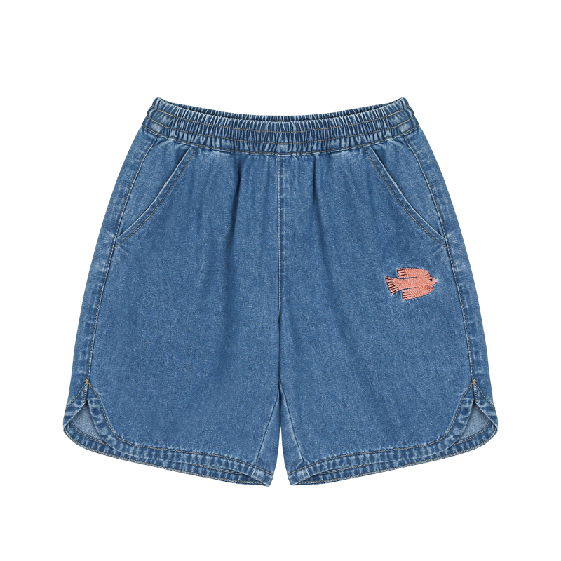 Bird denim shorts - Blue