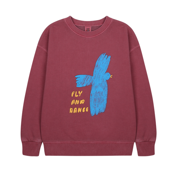 Flying bird pigment sweatshirt - Washed burgundy