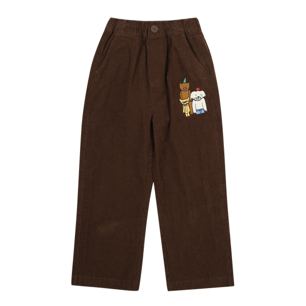 Animal friends corduroy pants - Brown