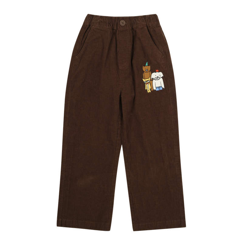 Animal friends corduroy pants - Brown
