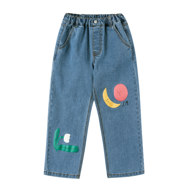 Colored nature denim pants - Blue