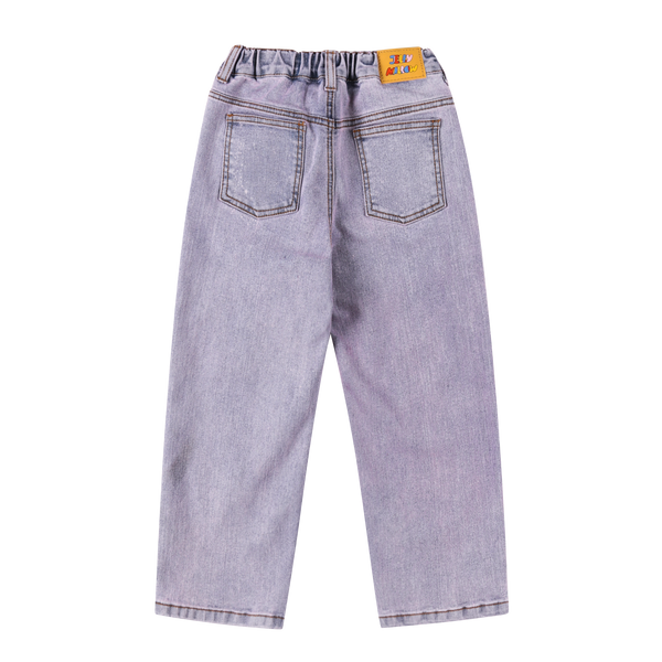 Lucky clover denim pants - Washed blue