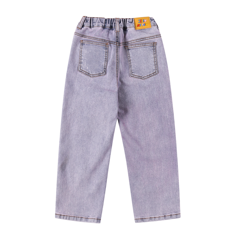 Lucky clover denim pants - Washed blue