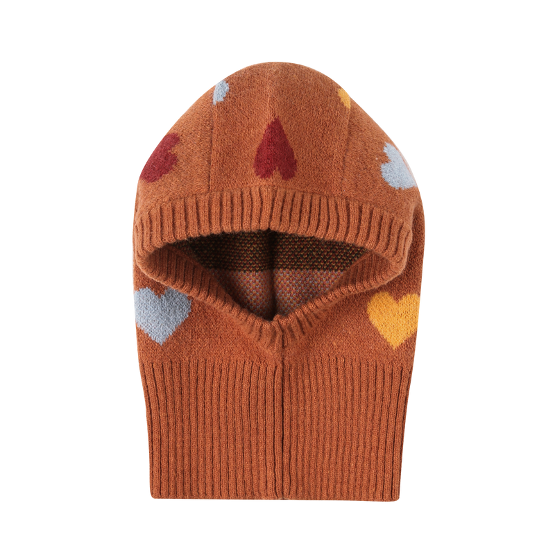 Heart balaclava - Brown