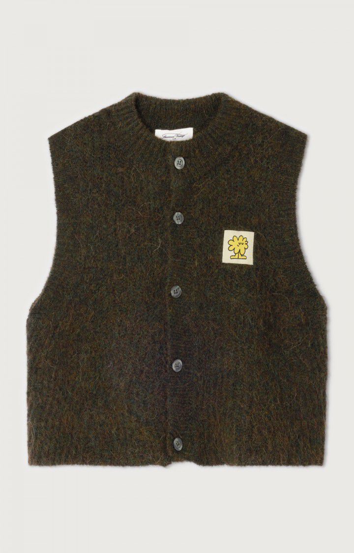 East cardigan vest - Spruce melange brown/green