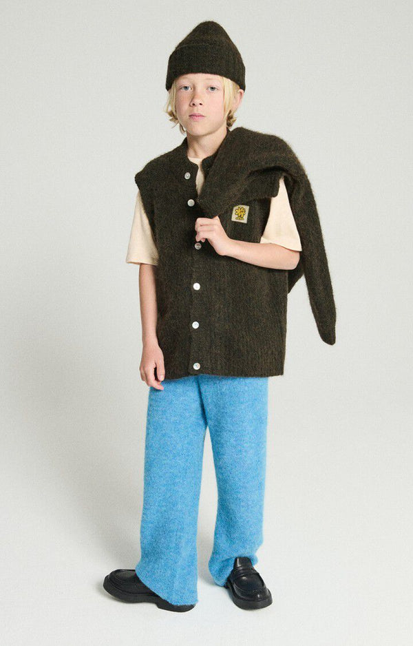 East cardigan vest - Spruce melange brown/green