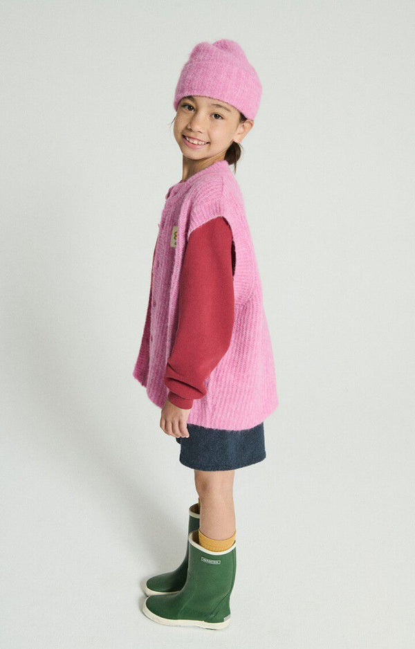 East cardigan vest - Pink bubble melange